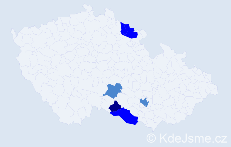 Příjmení: 'Kaluzsná', počet výskytů 11 v celé ČR