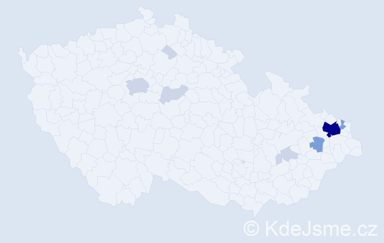 Příjmení: 'Dutko', počet výskytů 26 v celé ČR