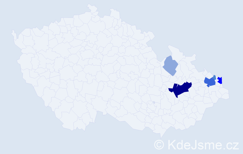 Příjmení: 'Podgrabinská', počet výskytů 20 v celé ČR
