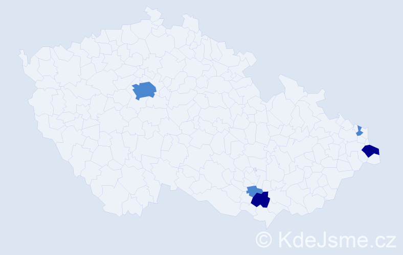 Příjmení: 'Barnovský', počet výskytů 9 v celé ČR