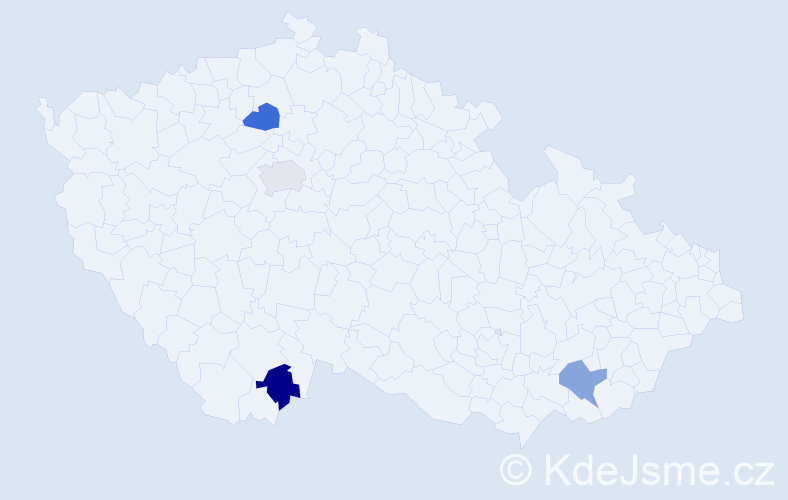 Příjmení: 'Machacek', počet výskytů 4 v celé ČR