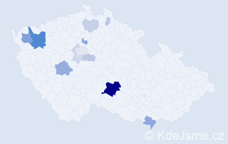 Příjmení: 'Ilečková', počet výskytů 34 v celé ČR