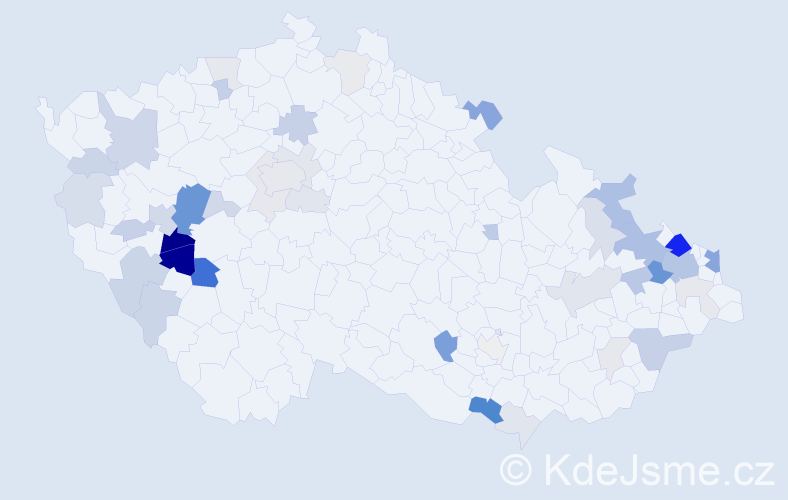 Příjmení: 'Darda', počet výskytů 126 v celé ČR