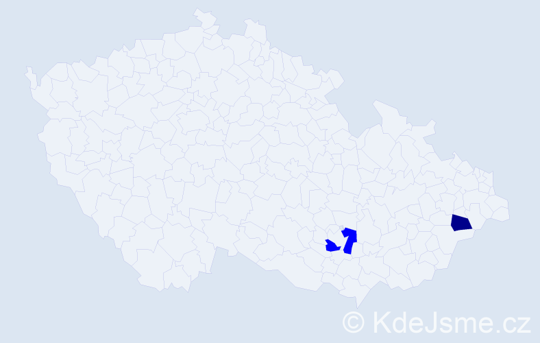 Příjmení: 'Karpjáková', počet výskytů 3 v celé ČR