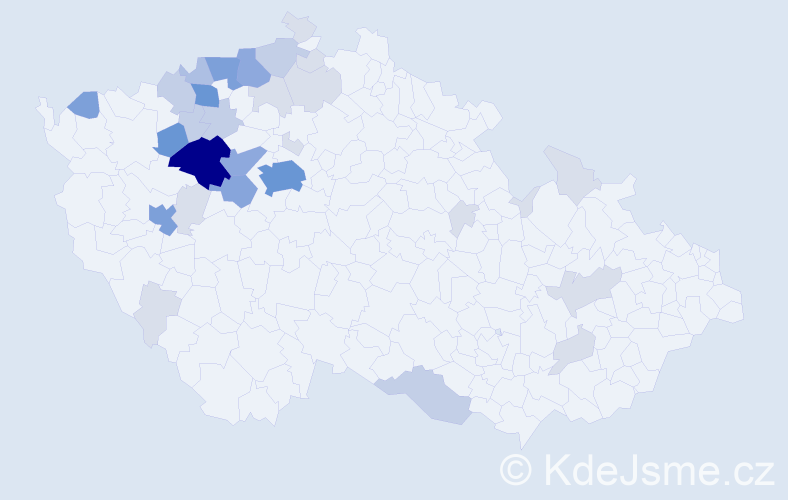 Příjmení: 'Zaspalová', počet výskytů 102 v celé ČR
