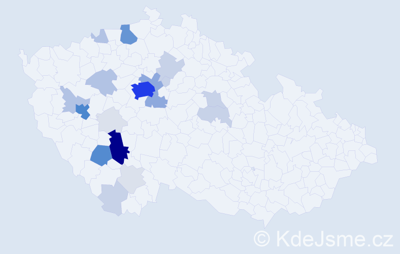 Příjmení: 'Kinkor', počet výskytů 101 v celé ČR
