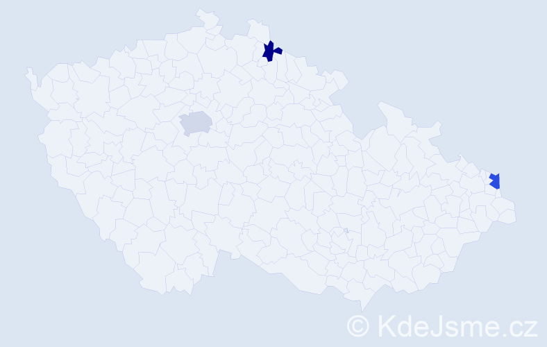 Příjmení: 'Faziková', počet výskytů 5 v celé ČR