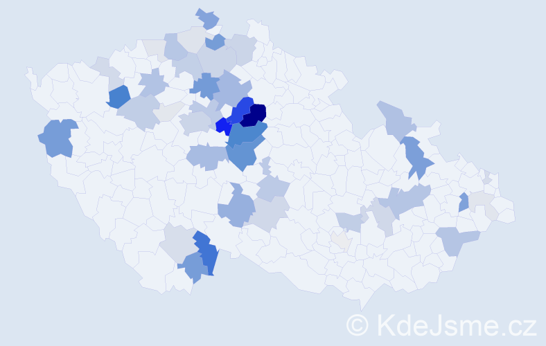 Příjmení: 'Podoláková', počet výskytů 153 v celé ČR