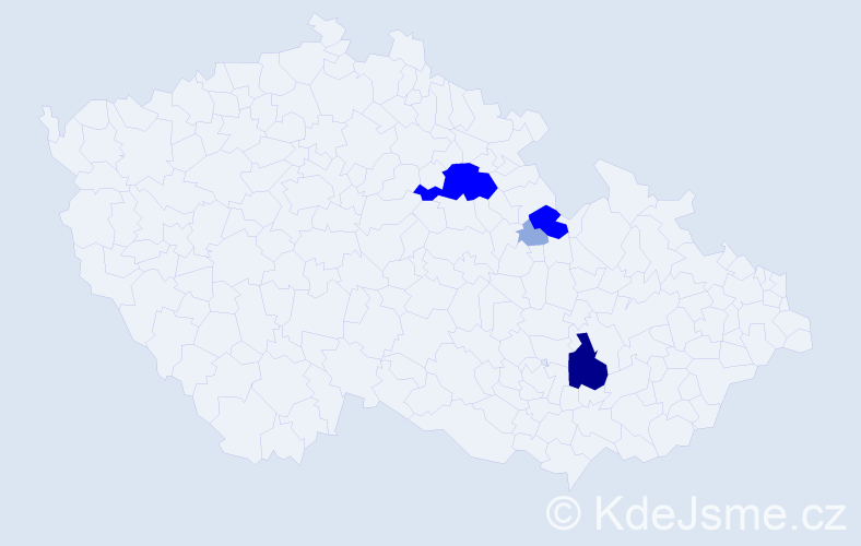 Příjmení: 'Kotizová', počet výskytů 14 v celé ČR