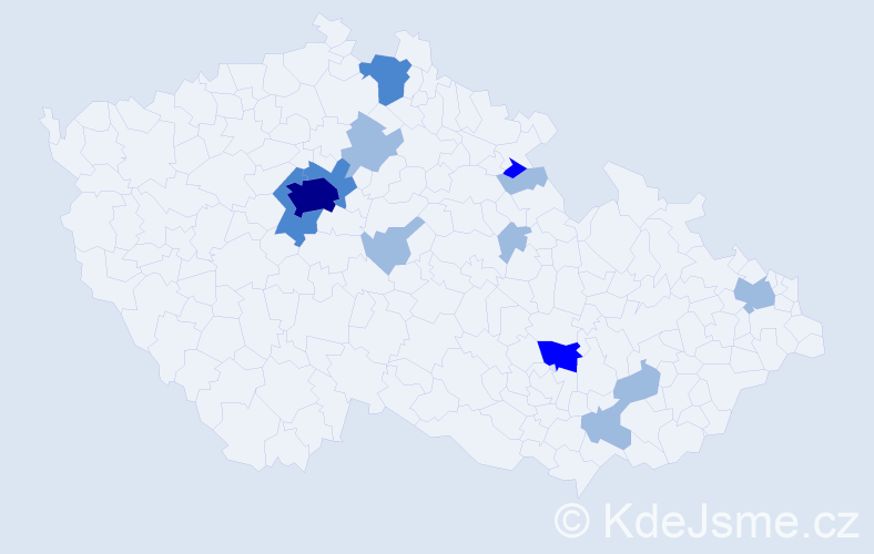 Příjmení: 'Thomson', počet výskytů 23 v celé ČR