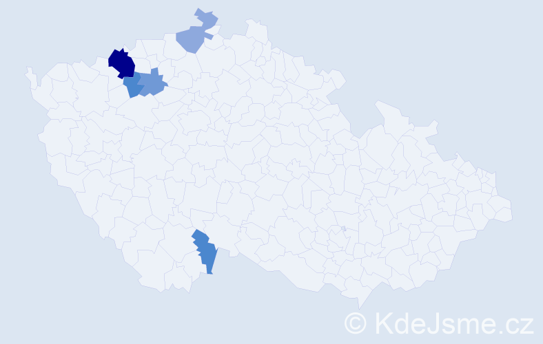 Příjmení: 'Eisertová', počet výskytů 16 v celé ČR