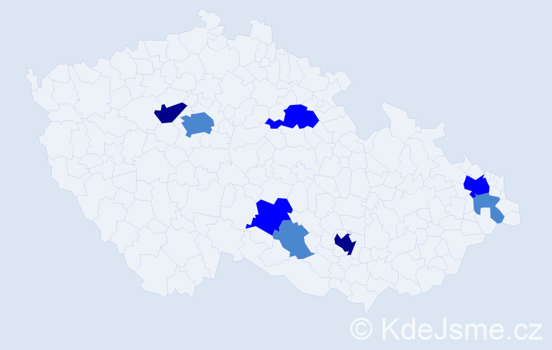 Příjmení: 'Dibdiak', počet výskytů 15 v celé ČR