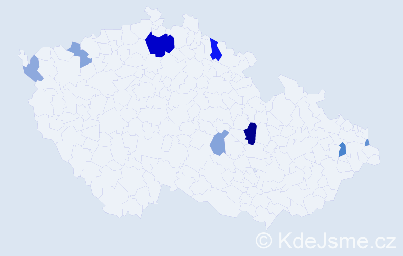Příjmení: 'Kállaiová', počet výskytů 17 v celé ČR