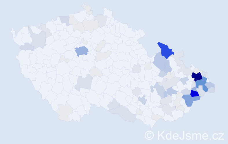 Příjmení: 'Maceček', počet výskytů 371 v celé ČR