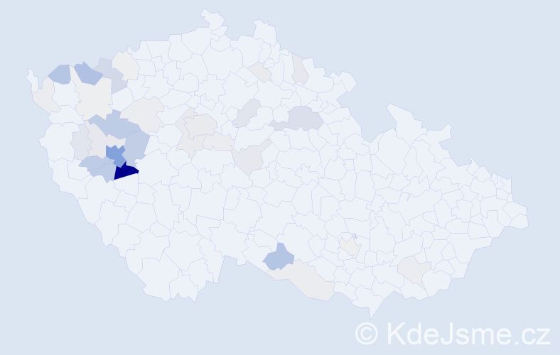 Příjmení: 'Vyletová', počet výskytů 171 v celé ČR