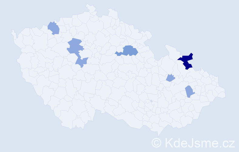 Příjmení: 'Talapková', počet výskytů 15 v celé ČR