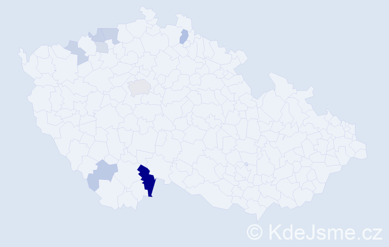 Příjmení: 'Koldusová', počet výskytů 19 v celé ČR