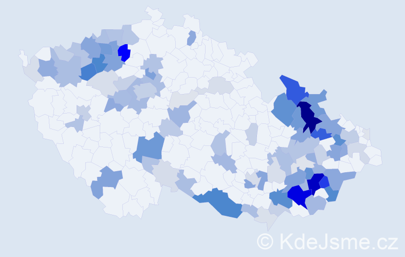 Příjmení: 'Pastyříková', počet výskytů 342 v celé ČR