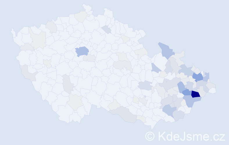 Příjmení: 'Ondruchová', počet výskytů 432 v celé ČR