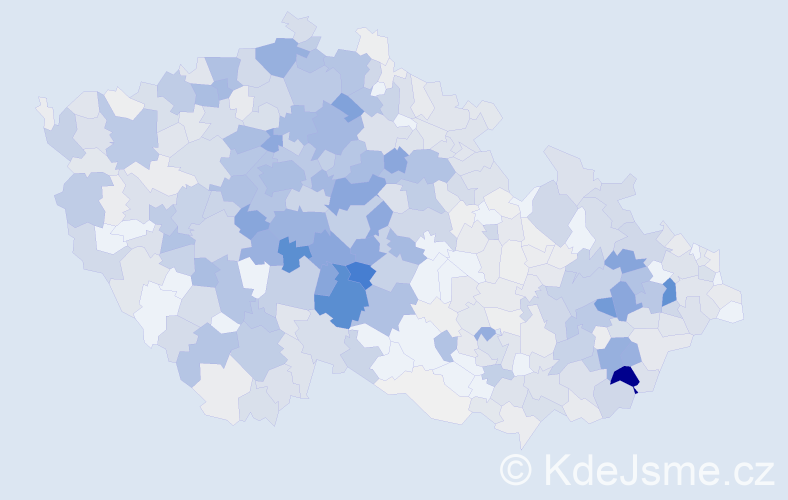 Příjmení: 'Váňa', počet výskytů 3027 v celé ČR