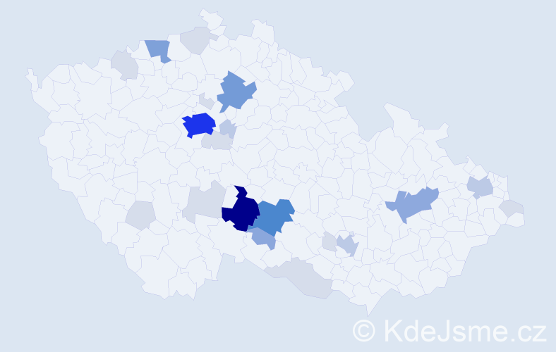 Příjmení: 'Fridrichovská', počet výskytů 74 v celé ČR