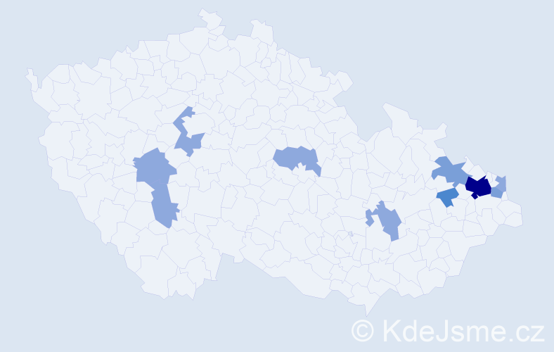 Příjmení: 'Tračová', počet výskytů 20 v celé ČR