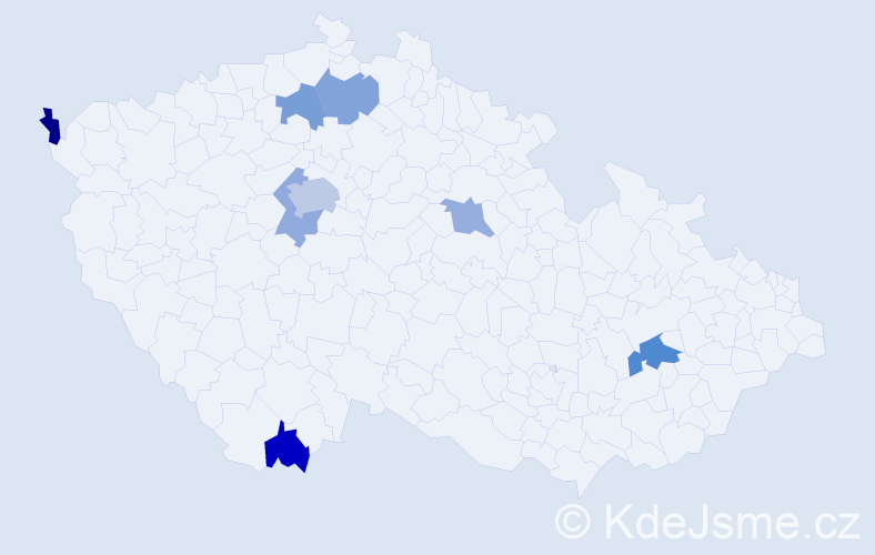 Příjmení: 'Batkhuu', počet výskytů 12 v celé ČR