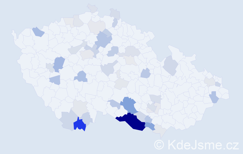 Příjmení: 'Auer', počet výskytů 168 v celé ČR