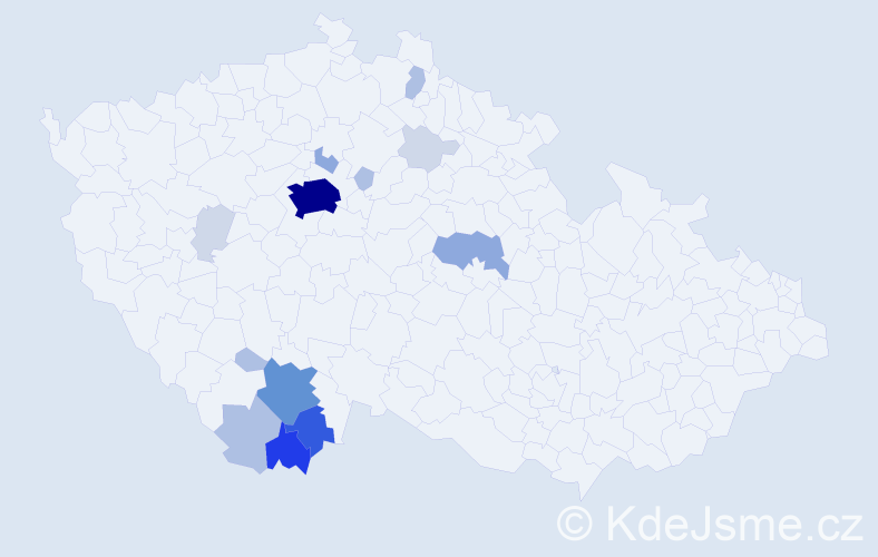 Příjmení: 'Marchal', počet výskytů 56 v celé ČR