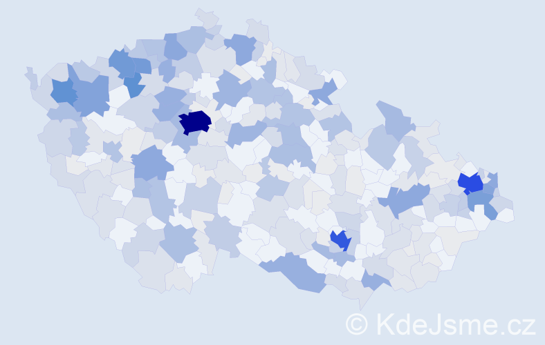 Příjmení: 'Tóthová', počet výskytů 1045 v celé ČR