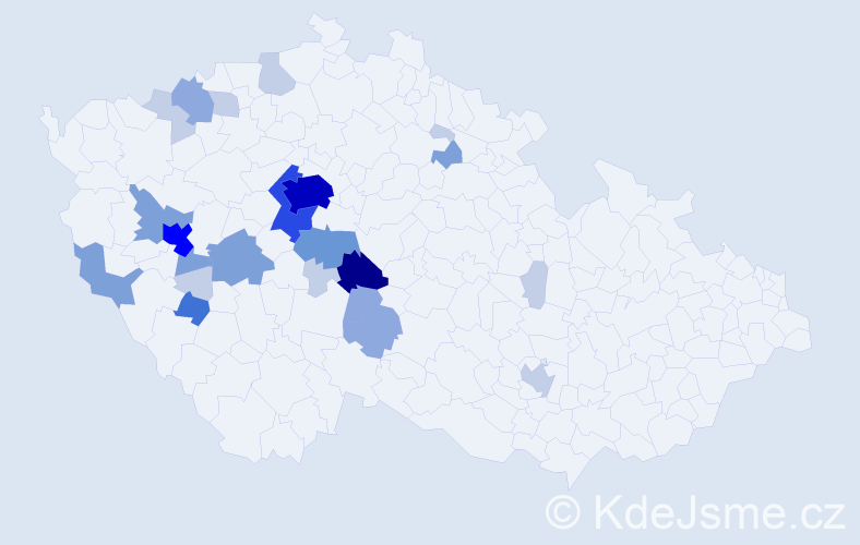 Příjmení: 'Zrno', počet výskytů 75 v celé ČR
