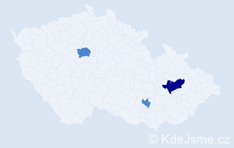 Příjmení: 'Tsebenko', počet výskytů 5 v celé ČR