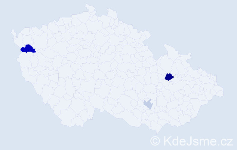Příjmení: 'Trstenská', počet výskytů 3 v celé ČR