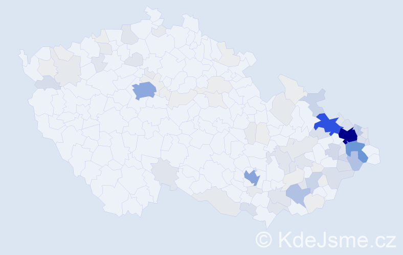 Příjmení: 'Fajkus', počet výskytů 393 v celé ČR