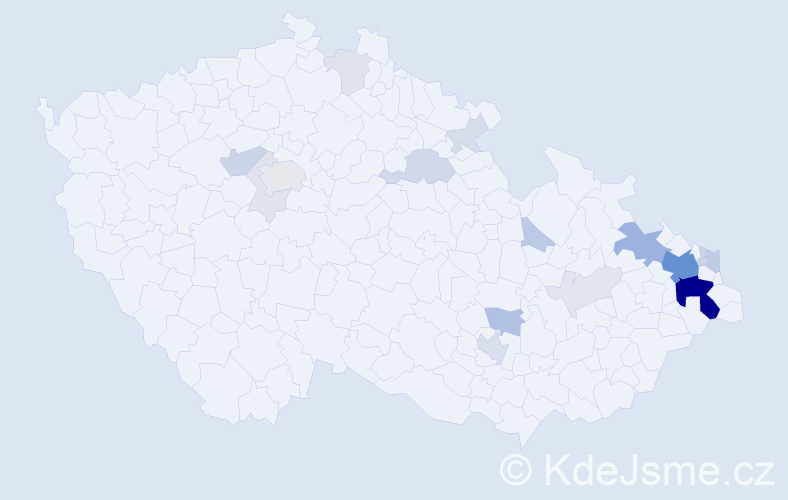 Příjmení: 'Golka', počet výskytů 71 v celé ČR
