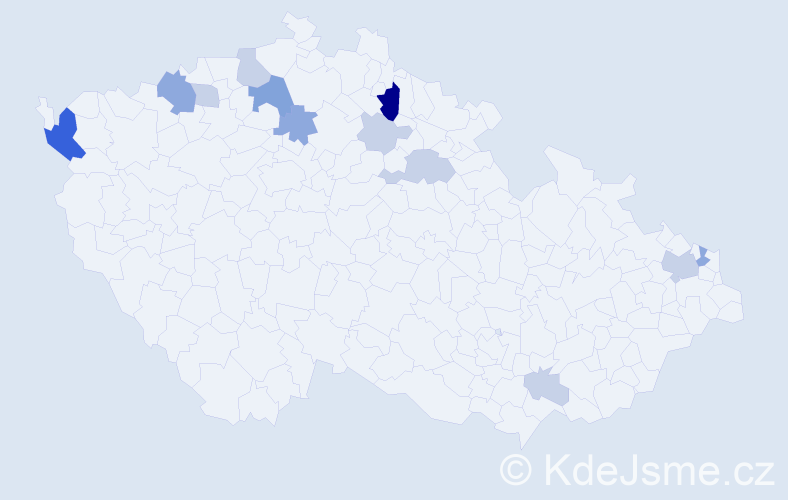 Příjmení: 'Móro', počet výskytů 34 v celé ČR