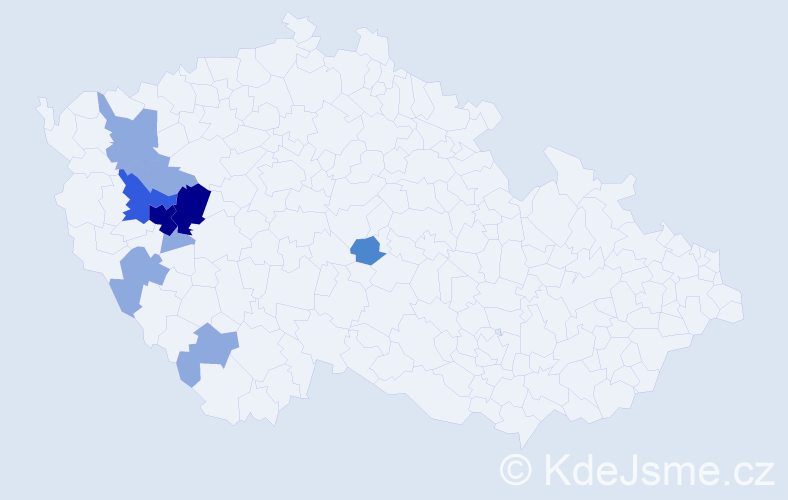Příjmení: 'Prantnerová', počet výskytů 20 v celé ČR