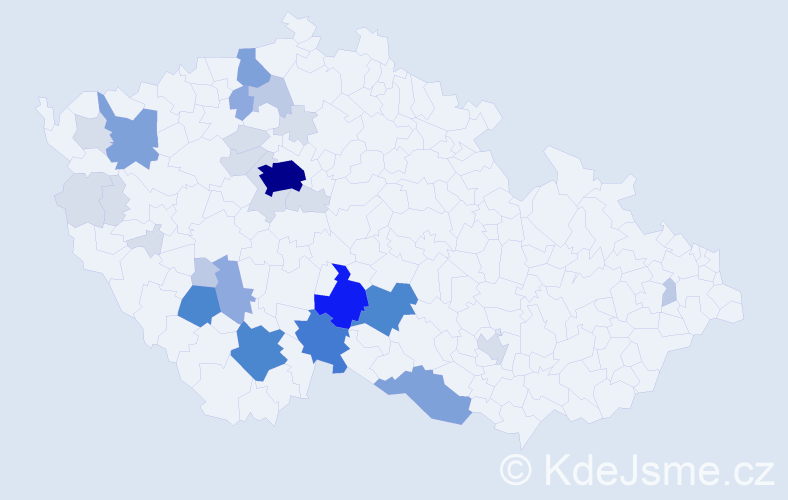 Příjmení: 'Přech', počet výskytů 107 v celé ČR