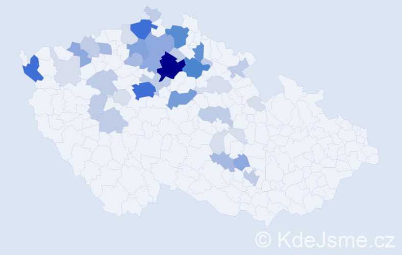 Příjmení: 'Koloc', počet výskytů 147 v celé ČR