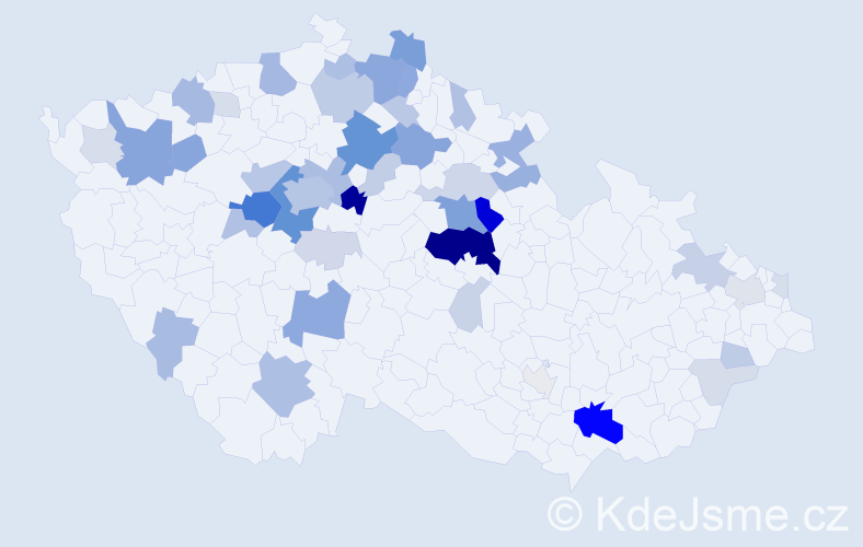 Příjmení: 'Čmelíková', počet výskytů 164 v celé ČR