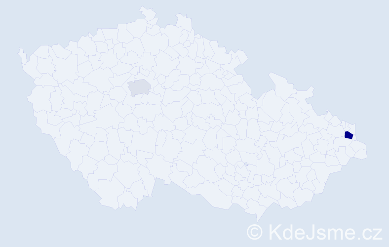 Příjmení: 'Jordania', počet výskytů 4 v celé ČR