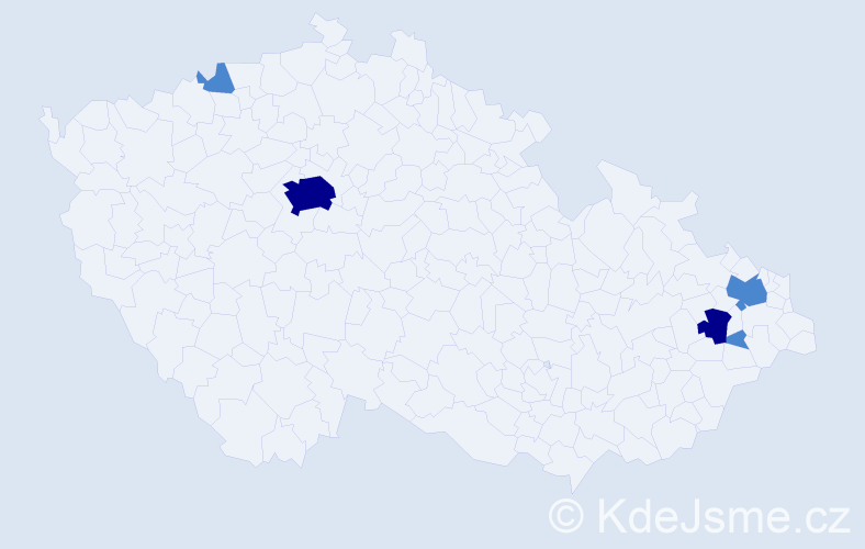 Příjmení: 'Strahal', počet výskytů 9 v celé ČR