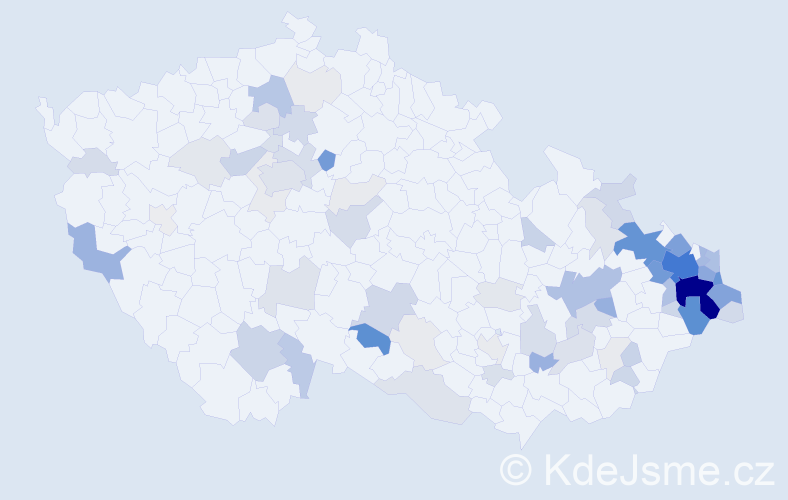 Příjmení: 'Blahut', počet výskytů 341 v celé ČR