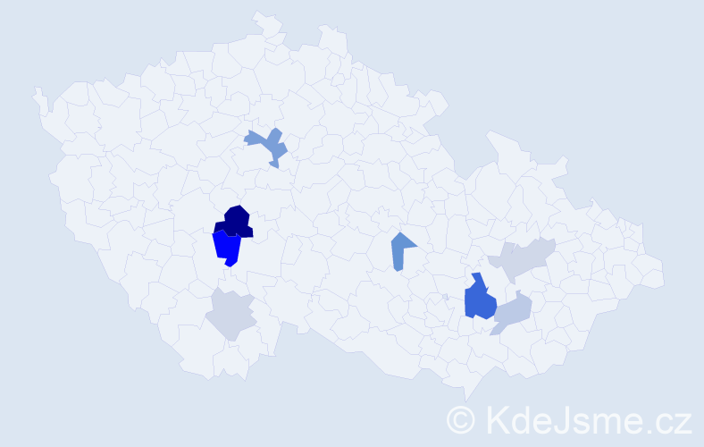 Příjmení: 'Rejpalová', počet výskytů 16 v celé ČR