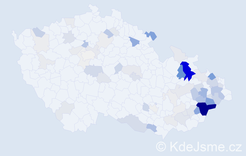 Příjmení: 'Černotová', počet výskytů 276 v celé ČR