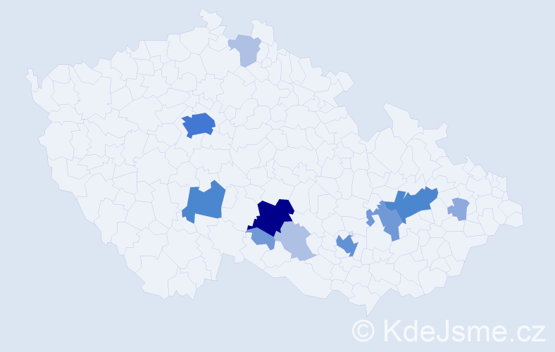 Příjmení: 'Bartů', počet výskytů 60 v celé ČR