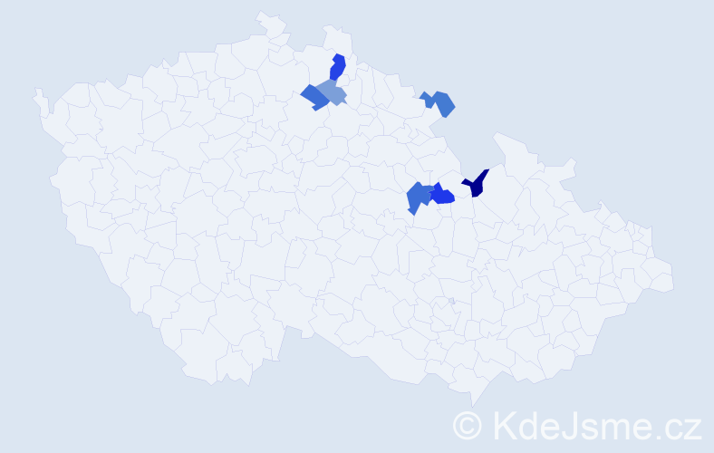 Příjmení: 'Sajbtová', počet výskytů 12 v celé ČR