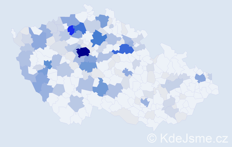 Příjmení: 'Volák', počet výskytů 522 v celé ČR