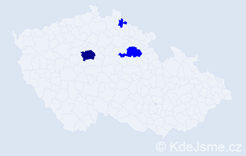 Příjmení: 'Pal', počet výskytů 4 v celé ČR