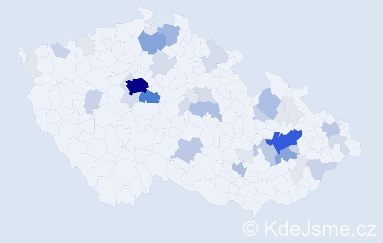 Příjmení: 'Povýšil', počet výskytů 169 v celé ČR